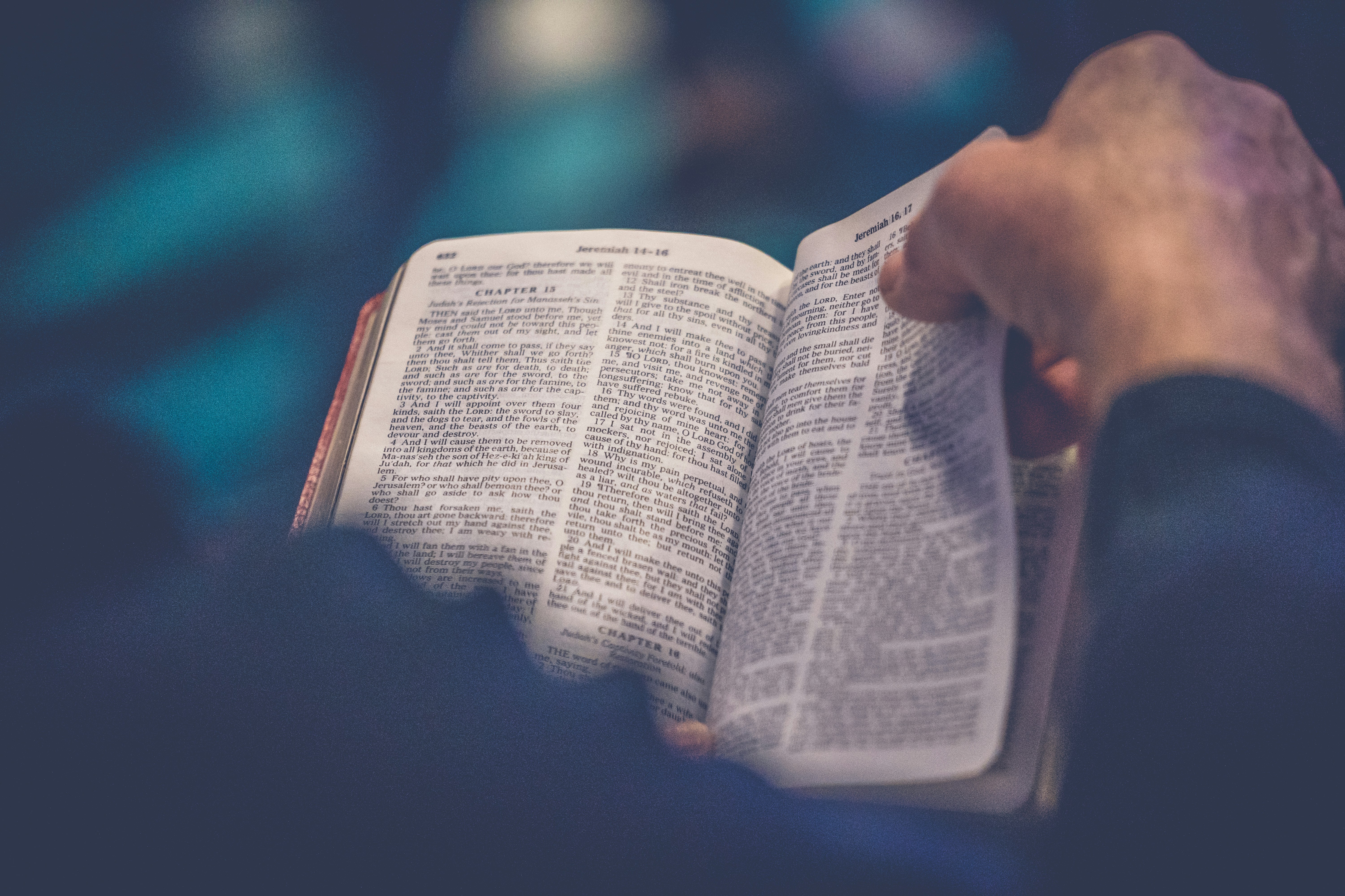 Open Bible with warm light
